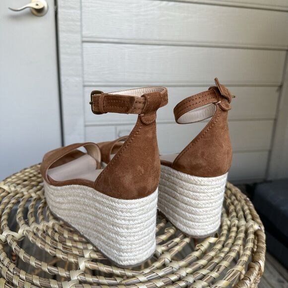 VERONICA BEARD Gianna Suede Espadrille Wedge Sandals In Brown US 7.5 EXCELLENT! - Picture 7 of 14